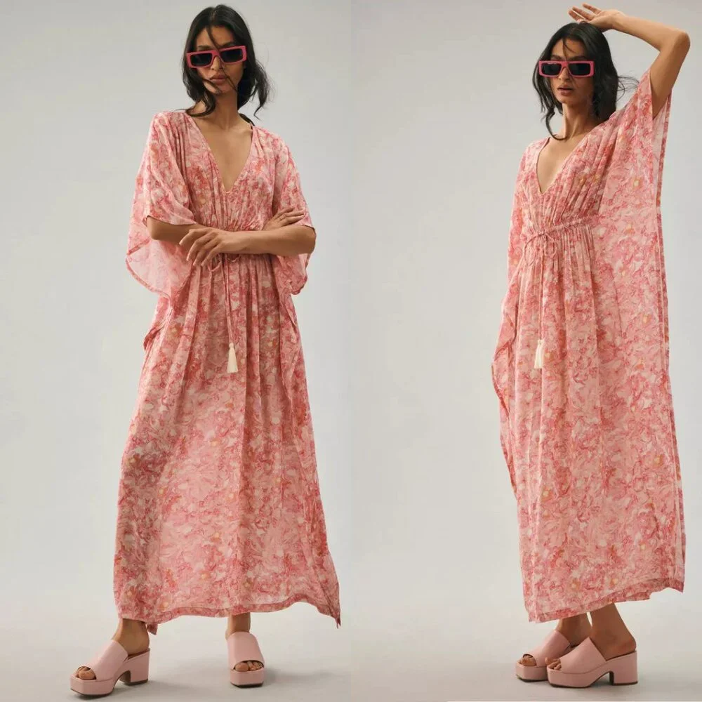 Anthropologie  Rujuta Sheth Floral Kaftan new with tag nwt one size pink